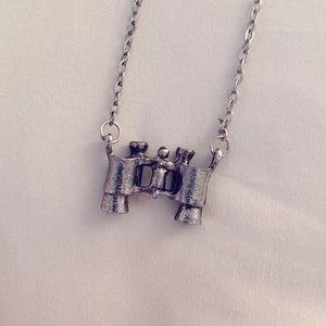 Binocular pendant necklace on a silver chain. Explorers!!